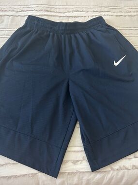 Nike Navy Athletic Shorts with White Swoosh